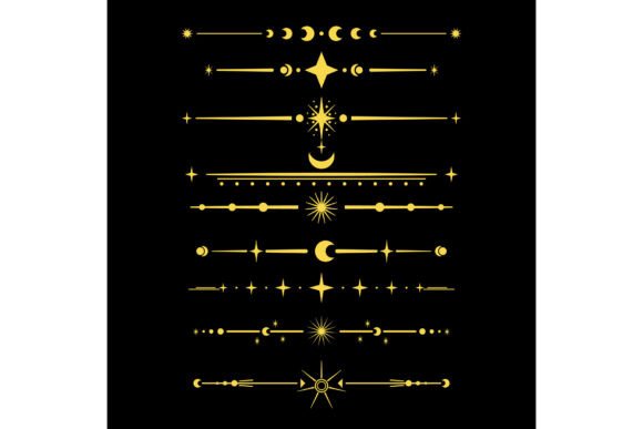 Download Celestial Divider Border Set Cartoon - Celestial Collection