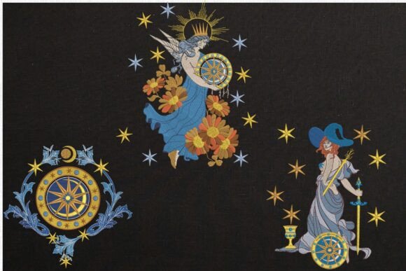 Download Celestial Goddess with Magic Wheel Black - Celestial Collection