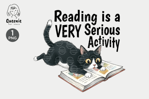 Download Reading is a Serious Activity Cat Book - Serious Collection