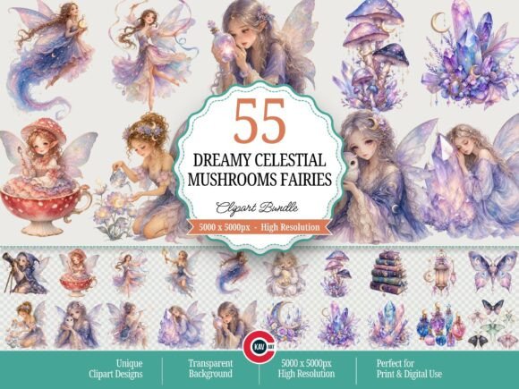 Download Dreamy Celestial Mushrooms Fairies PNGs - Celestial Collection