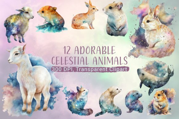 Download Watercolor Celestial Animals - Celestial Collection