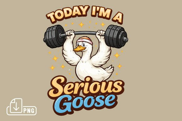 Download Serious Goose PNG Funny Gym Workout PNG - Serious Collection