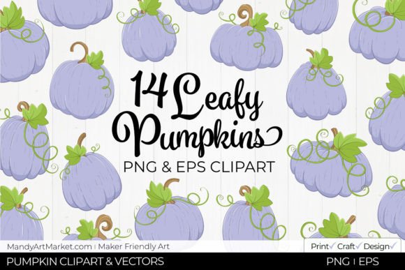 Download Leafy Pumpkins Clipart - Periwinkle - Periwinkle Collection